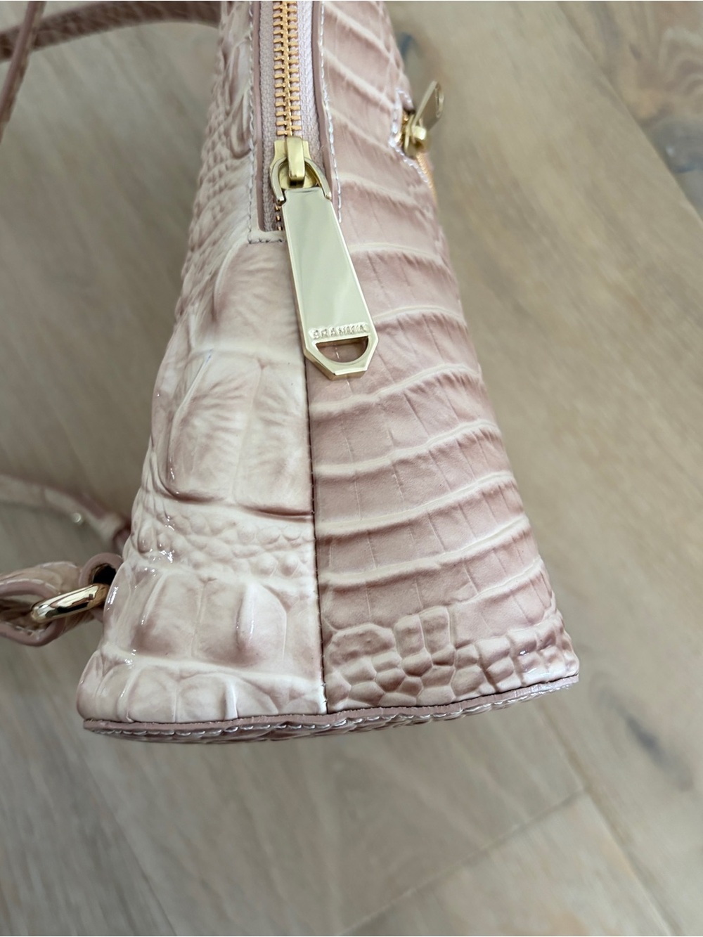 Brahmin Melbourne Mini Backpack Blush Pink Croc Embossed Leather Gold NWOT - Picture 12 of 14